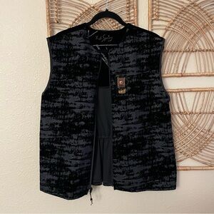 K.D. Spring Vest Asian Art to Wear Textured Velvet Burnout Women's Sz XL B46